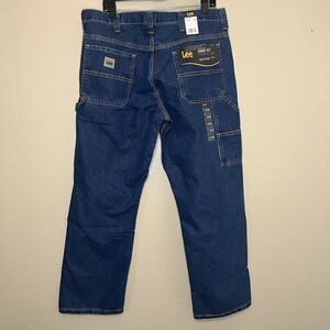 NEW Lee Men's Straight Leg Loose Fit Cargo Carpenter 100% Cotton Denim Jeans
